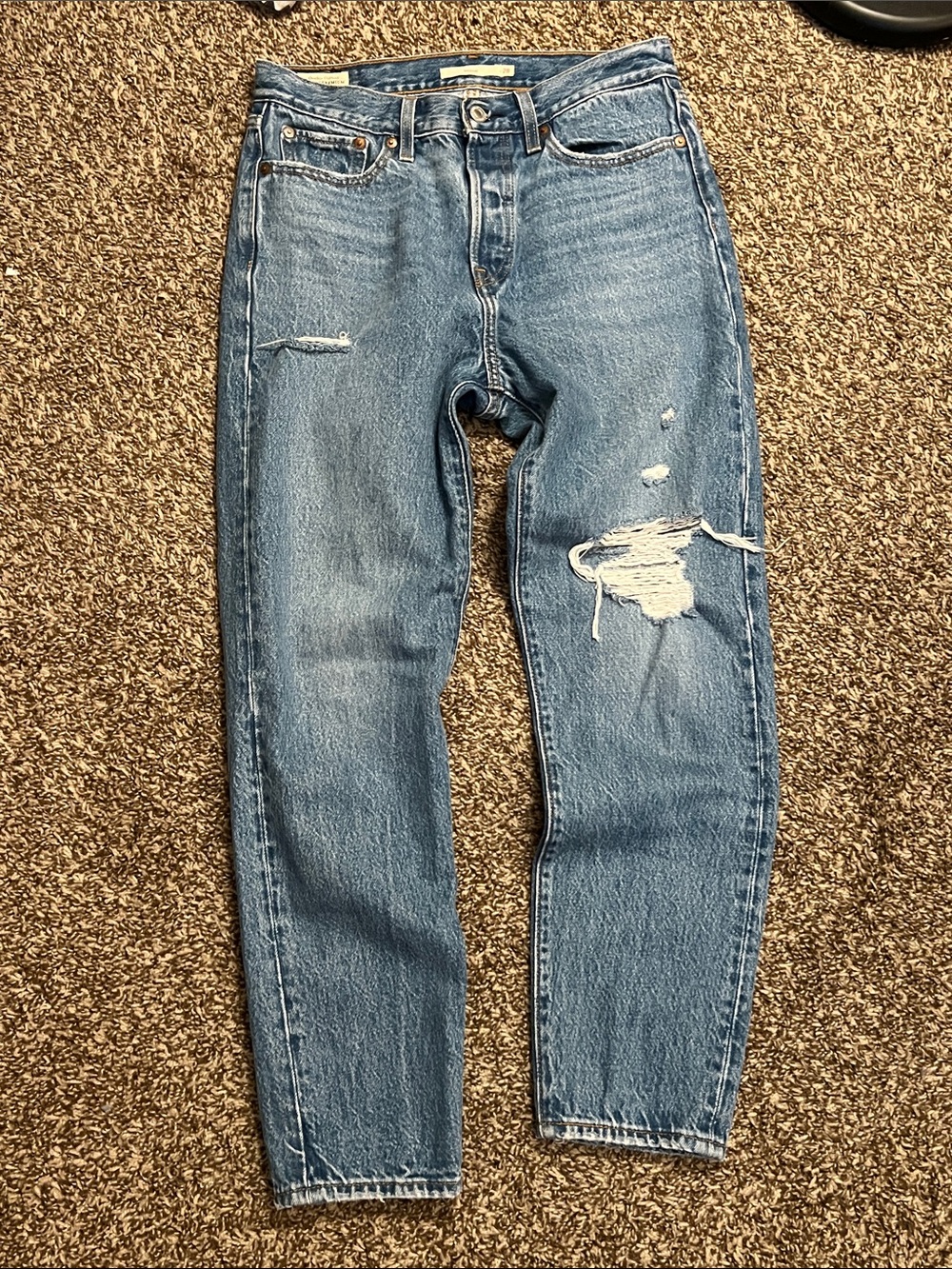 Levi's Light Blue Distressed Wedgie Jeans